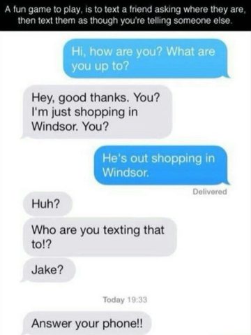 Text message prank causing confusion between friends