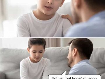 Child asking dad if he's adopted; dad's dark humor reply.