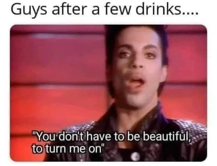 Meme of a singer with caption "You don't have to be beautiful."