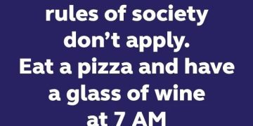 Humorous text about breaking societal rules at airports.