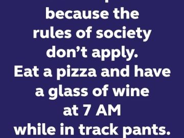 Humorous text about breaking societal rules at airports.