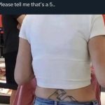 A back tattoo creating an optical illusion of a surprising number.