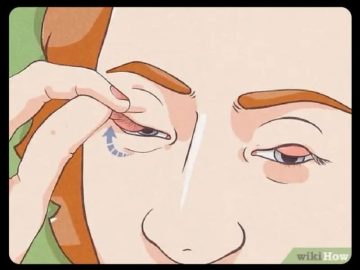 Drawing of woman pulling eyelid for attention before social media.