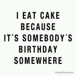 Humorous cake excuse meme for birthdays everywhere.