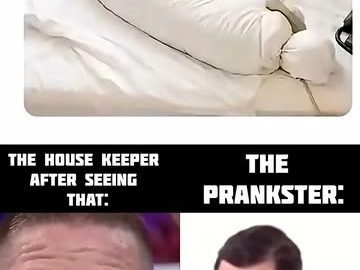 Bed prank with blanket shaped like a body, phone cord is a crime scene outline.