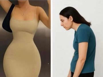 A meme comparing ideal vs. actual body curves, humorous contrast.