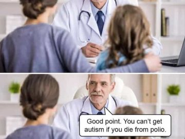 Doctor explains consequences of not vaccinating to concerned parent.