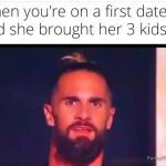 Man shocked on first date seeing she brought three kids along.