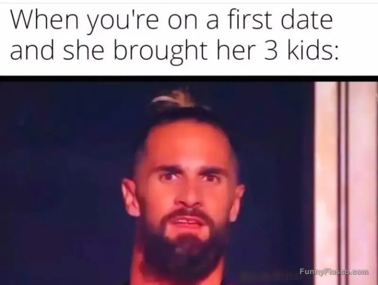 Man shocked on first date seeing she brought three kids along.