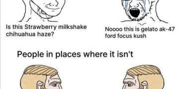 Meme comparing weed naming in legal vs non-legal areas