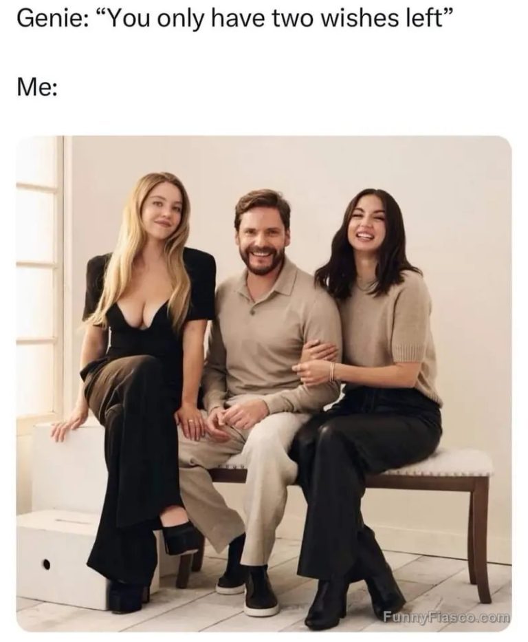 Person choosing two people for wishes in a funny genie meme