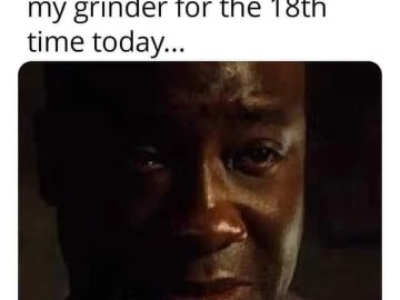 Man looking tired with text about lungs reacting to grinder use