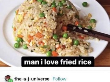 Fried rice meme playing on the acronym MILF humorously