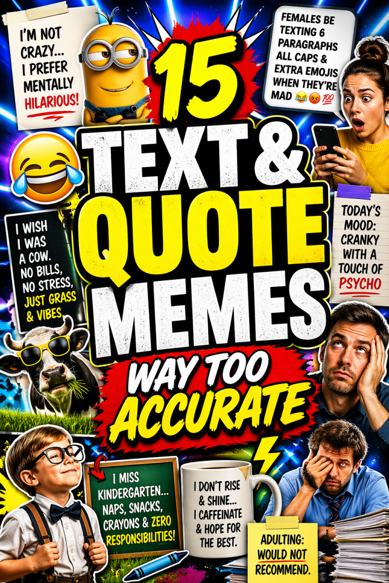 Colorful meme roundup thumbnail featuring bold text and funny quote meme style graphics