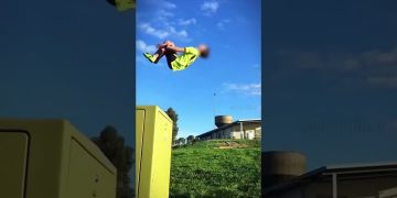 Funny video thumbnail showing someone attempting something that quickly turns into a failed moment