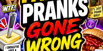 Chaotic fail and prank meme roundup thumbnail with funny disaster moments and bold headline text