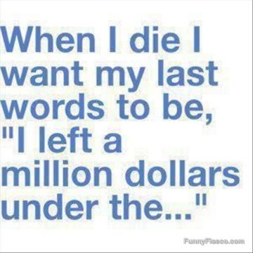 Funny text meme about leaving money in a mysterious place.