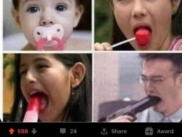 Four stages of life meme, humorous progression from baby to adult.