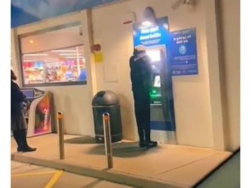 Mannequin posed at ATM, causing people to wait in line