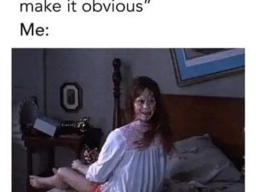 Meme of a person hilariously looking obvious despite instructions