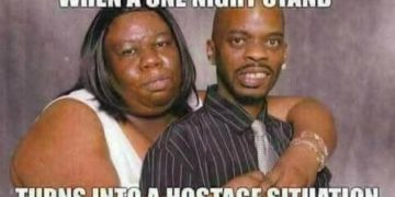 Meme showing a humorous twist on one night stands gone wrong.