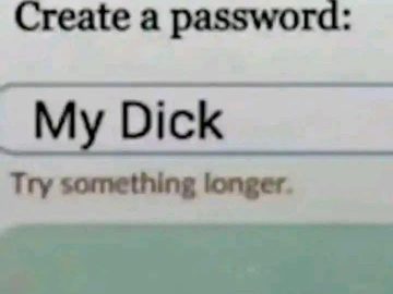 Password creation fail with hilarious response about length