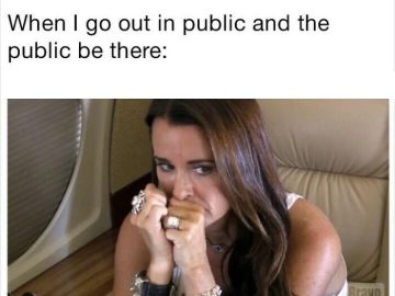 Woman looking nervous in public space meme about social anxiety.