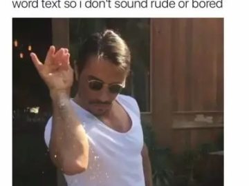 Meme of a guy adding LOL to a text to sound less rude.