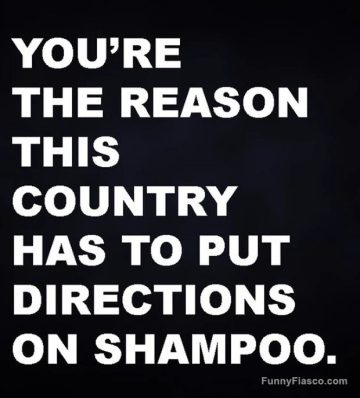 Funny meme about needing directions on shampoo bottles