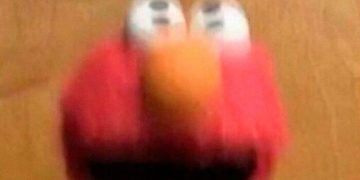 Blurry red puppet reacting to sleep falling sensation.