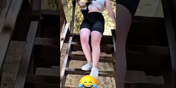 A rider on a small red motorcycle moments before tipping over in a quick instant-regret fail compilation.