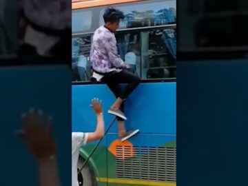 Funny YouTube Short showing the tense buildup before an unexpected fail