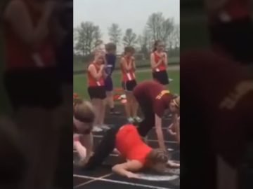 A chaotic fail compilation showing people wiping out during bike tricks, rail jumps, pool jumps, track starts, and outdoor slips.