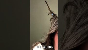 A funny fails compilation showing a bug tangled in freshly washed hair, a trampoline wipeout, a messy café bite, and a police cyclist falling off a bike.