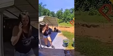 A man loses his balance after jumping across a rough pavement gap in a funny everyday fail compilation.