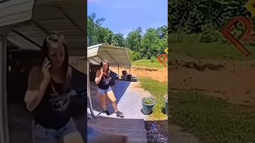 A man loses his balance after jumping across a rough pavement gap in a funny everyday fail compilation.