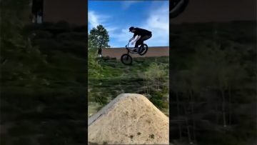 A montage of people attempting stunts before crashing, including a BMX jump, water jetpack fall, and stair fail.